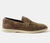 Gommé Suede Penny Loafers