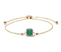 Bracelet en or 14 carats, diamants et émeraude May