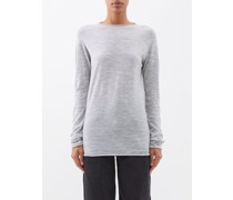 Raw-trim Responsible Merino-wool Crew-neck Sweater