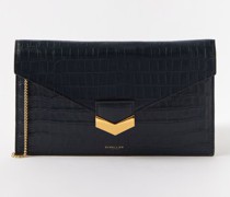 London Croc-effect Leather Clutch Bag
