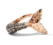 Mermaid Tail Diamond, 18kt Rose-gold & Silver Ring