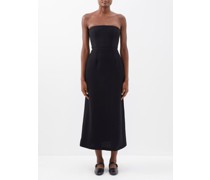 Organic-wool Crepe Bandeau Midi Dress