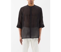 Chrestos Sheer Crinkled Cotton-blend Shirt