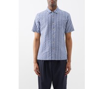 Riviera Striped Organic-cotton Seersucker Shirt