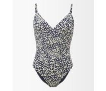 Plunge Floral-print Recycled-fibre Swimsuit