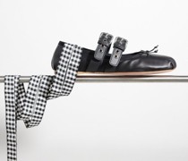 Double-strap Leather Ballet Flats