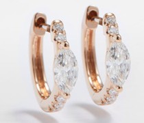 Diamond & 18kt Rose-gold Huggie Earrings