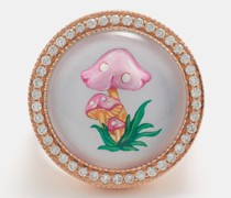 Diamond, Mother-of-pearl & 14kt Rose-gold Ring