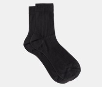 Ribbed-silk Ankle Socks