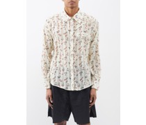 Floral-print Checked Shirt