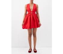 Hilma Plunge-neck Taffeta Mini Dress