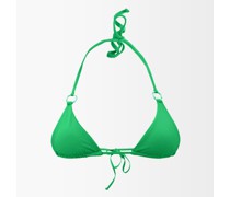 Ring-gathered Recycled-fibre Triangle Bikini Top