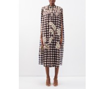 Anatoly Embroidered Polka-dot Silk-blend Dress