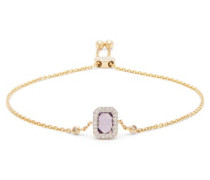 February Diamond, Amethyst & 14kt Gold Bracelet
