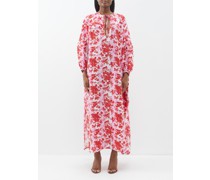 Rose Floral-print Linen Tunic Dress