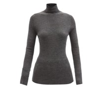 Roll-neck Fine-rib Merino-wool Sweater