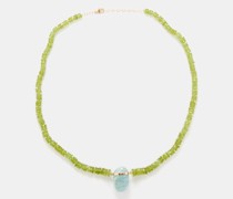 Atlas Aquamarine, Peridot & 14kt Gold Necklace