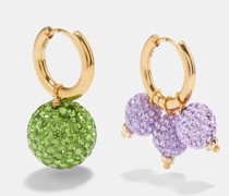 Mismatched Crystal & 24kt Gold-plated Earrings