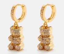 Nostalgia Bear Crystal & 18kt Gold-plated Earrings