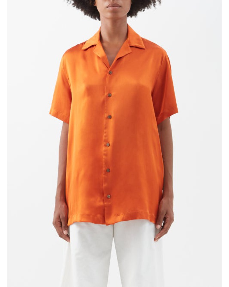Delos Damen Otto Silk-satin Short-sleeved Shirt