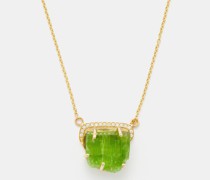 Tremolite, Diamond & 14kt Gold Necklace