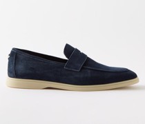 Gommé Suede Penny Loafers