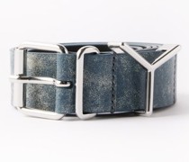 Denim-effect Leather Belt