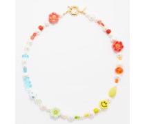 Lirio Pearl, Ceramic & 14kt Gold-plated Necklace