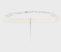Diamond, 18kt White Gold & Leather Choker Necklace