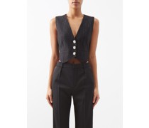 Jewel-button Wool-blend Waistcoat