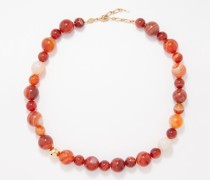Caramel Drops Agate & 24kt Gold-plated Necklace