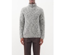 Wool-blend Zip Roll-neck Sweater