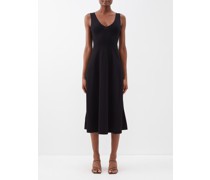 Sop-neck Stretch-jersey Midi Dress