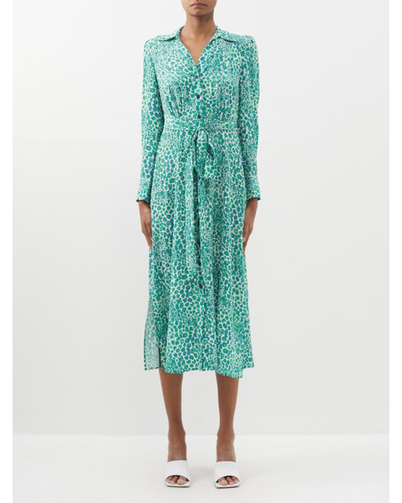 Cefinn Damen Petra Leopard-print Silk Midi Dress