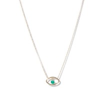 Evil Eye Emerald & 18kt Gold Necklace