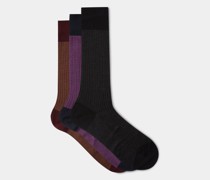 Pack Of Three Fabian Cotton-blend Socks