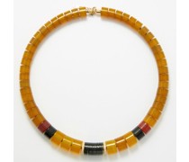 Summer Diamond, Agate & 9kt Gold Necklace