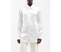 Chemise en soie biologique à col en pointe