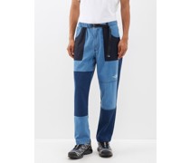 Patchwork Belted-waist Denim Trousers