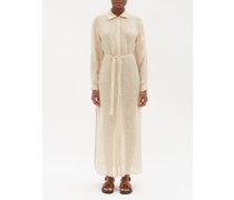 Yaffo Belted Linen-gauze Shirt Dress