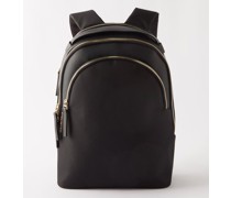 Momentum Triple-zip Leather-trim Backpack