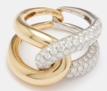 Intertwin Diamond & 18kt Gold Ring