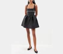 Crystal-embellished Satin Mini Dress