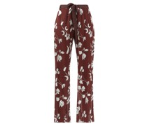 Floral-print Plissé Trousers