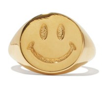 Be Happy 14kt-gold Plated Signet Ring