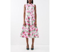 Mara Floral-print Faille Midi Dress