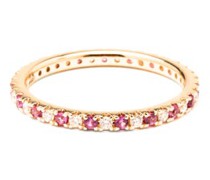 Bague or 14 carats, diamants, saphirs Eternity