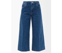 High-rise Wide-leg Cropped Jeans