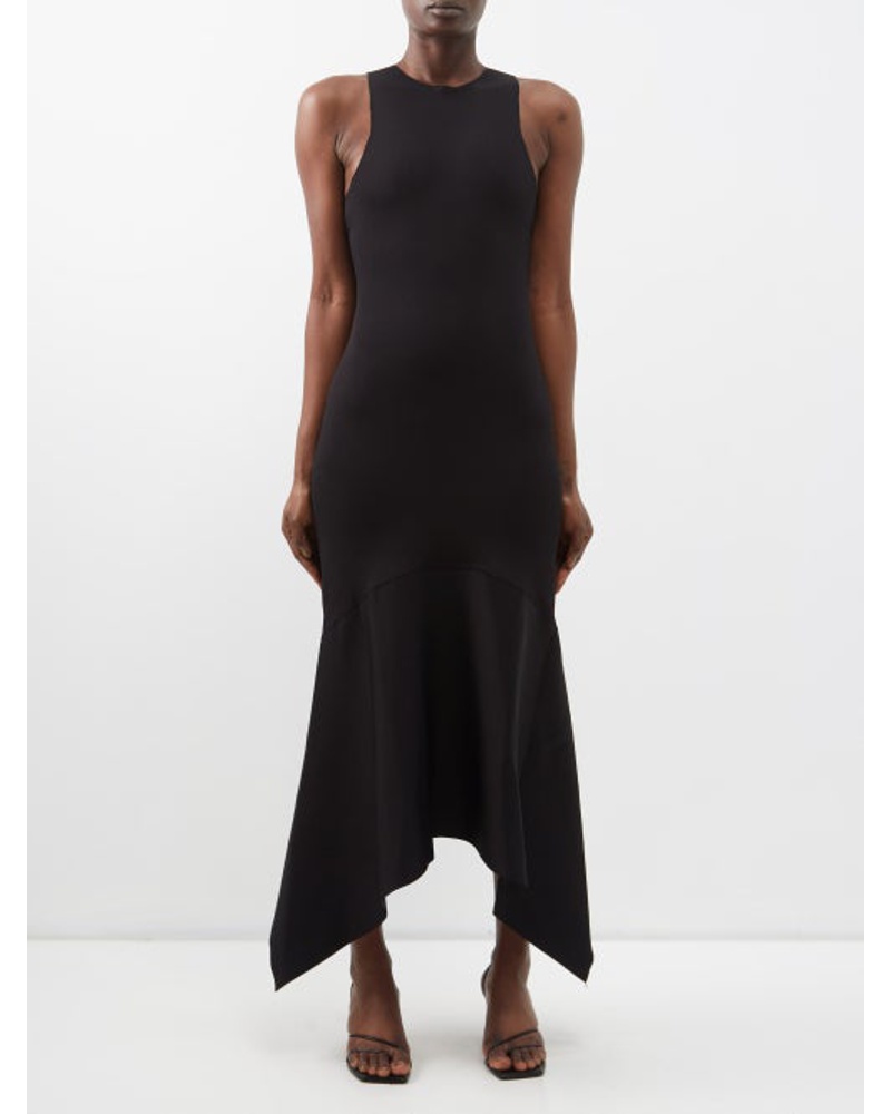 The Row Damen Olinda Asymmetric-hem Jersey Sleeveless Dress