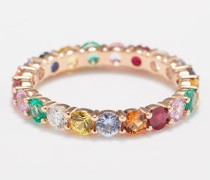 Diamond, Sapphire, Ruby & 18kt Gold Ring
